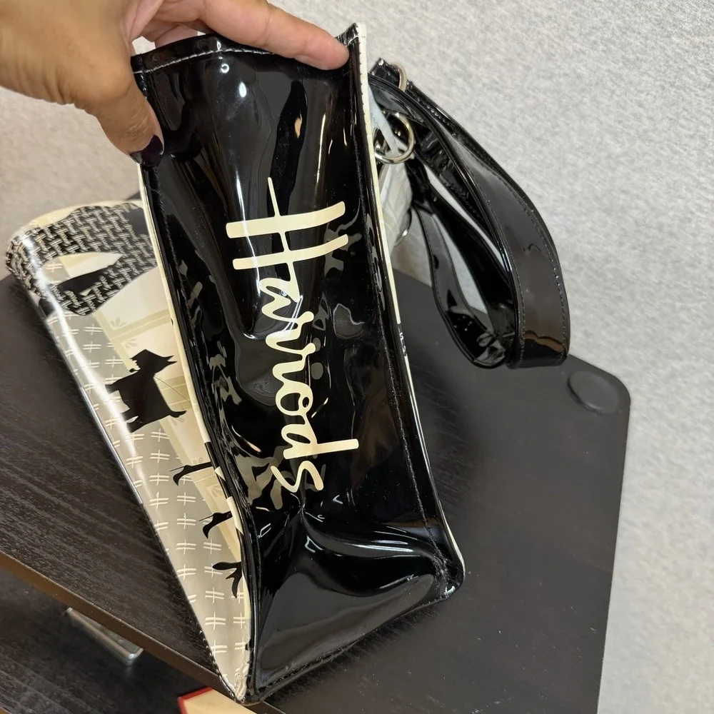 Harrods London PVC Tote Bag Knightsbridge Storefront Silhouette Shopping Purse